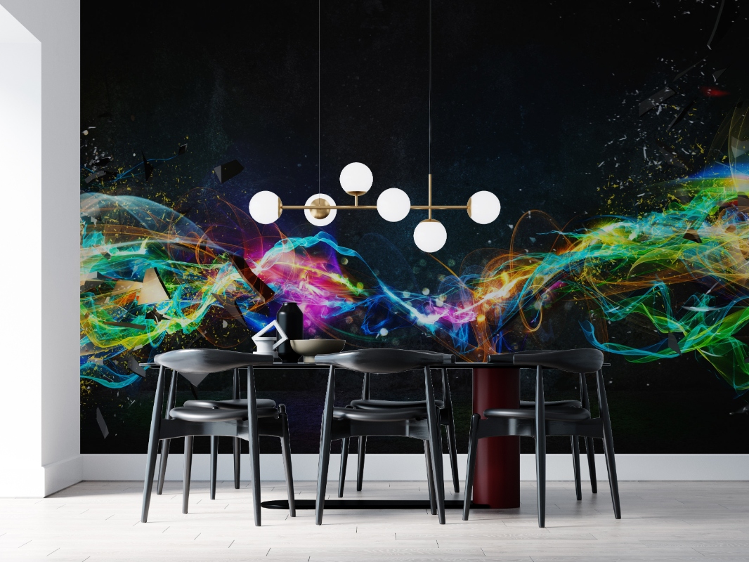 Modern Abstract Colourful Light Motion Banner On Dark Background 63505633 -  Wallpaper & Carpets Distributors