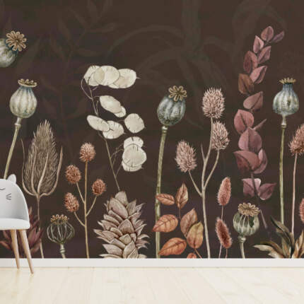 Autumn Flowers - brown - small