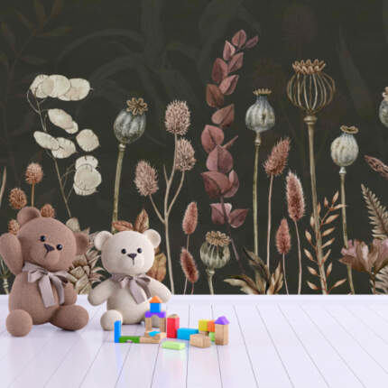 Autumn Flowers - green - small