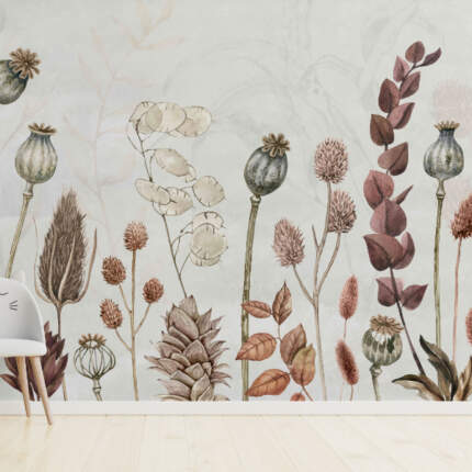 Autumn Flowers - white - small