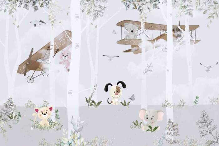 Biplane20Aeroplane20Elephant20Dog20Cat20Rabbit20Hot20Air20Balloons20Child20Room20Wallpaper20Design20182412603jpg Wallpaper Carpets Distributors