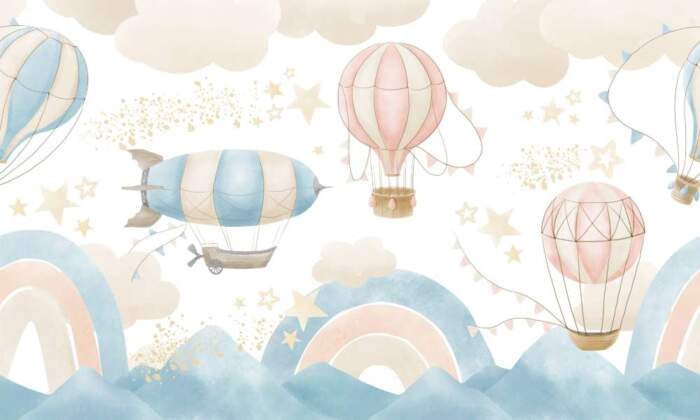 Hot20Air20Balloons20Baby20Room20Clouds20Rainbow20Mountains20Childish20Blue20Beige20Pastel20188372765jpg Wallpaper Carpets Distributors