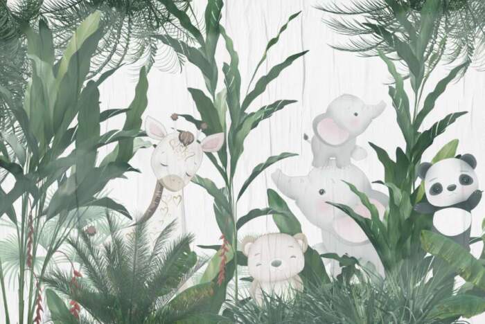 Watercolor20Illustration20of20Cute20Animals20In20The20Jungle20Hand20Drawn20Illustration20197539654jpg Wallpaper Carpets Distributors