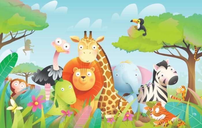 Wild20exotic20baby20animals20in20african20jungle20or20savanna20with20trees20168828933jpg Wallpaper Carpets Distributors