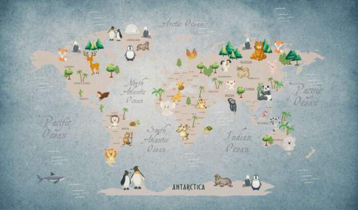World20Map20With20Animals20Birds20Vector20Illustration20Vintage20197626007jpg Wallpaper Carpets Distributors