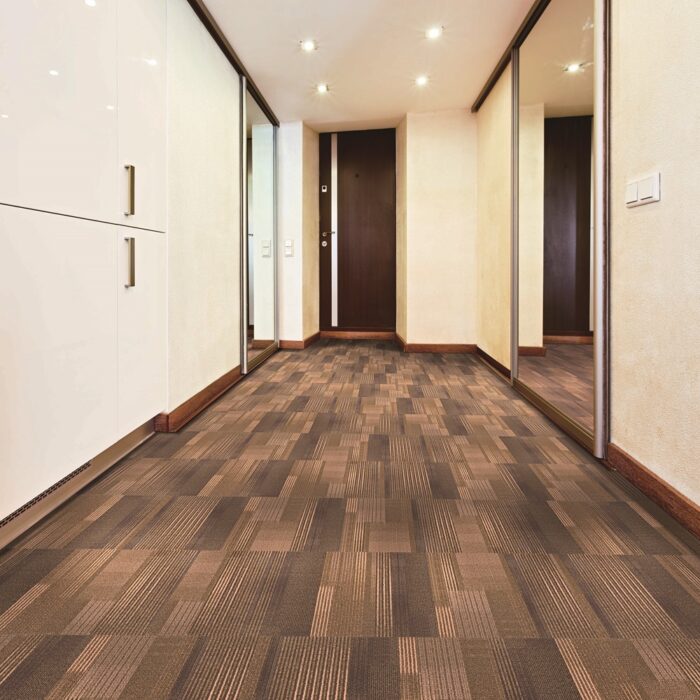 Modern minimalism style corridor interior with sliding door mirror wardrobe Wallpaper Carpets Distributors