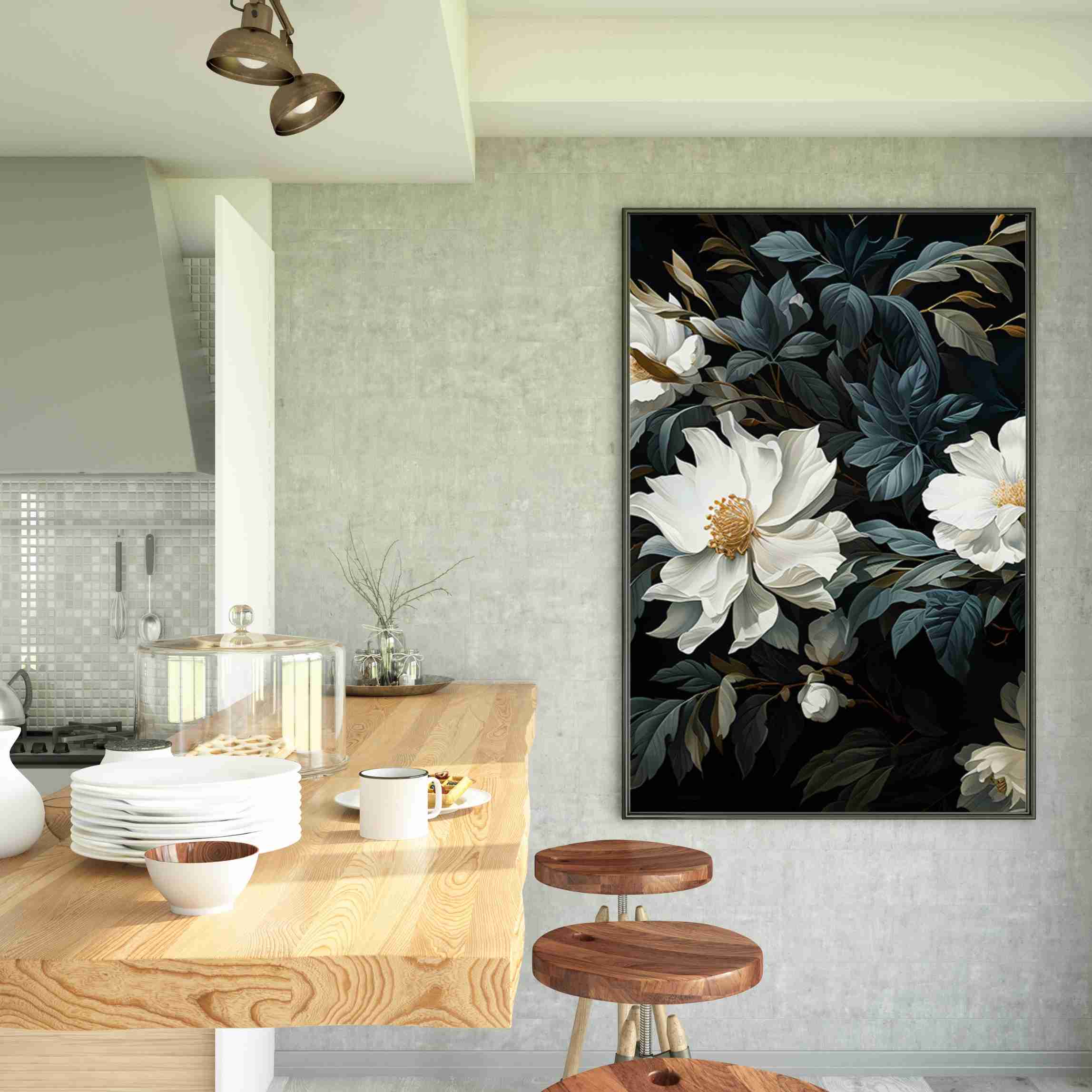 Custom Canvas Frame Flowers 1014 Wallpaper Carpets Distributors